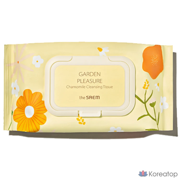 Очищающие салфетки с ромашкой The Saem Garden Pleasure, 100 листов, 1 упаковка.