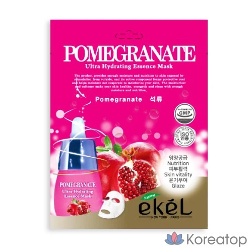 Ультраувлажняющая эссенциальная маска Ekel с гранатом, 1 шт., 1 упаковка