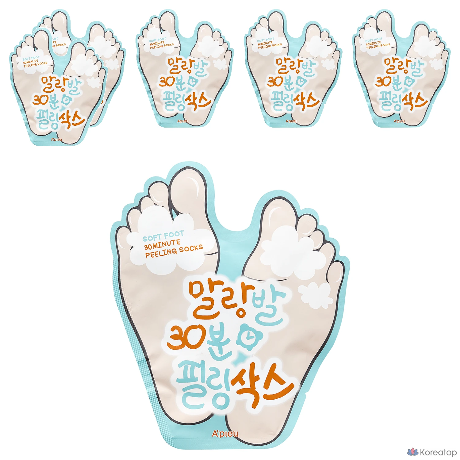 Отшелушивающие носки A'Pieu Malangbal на 30 минут, 1 упаковка, 6 упаковок, 40 мл