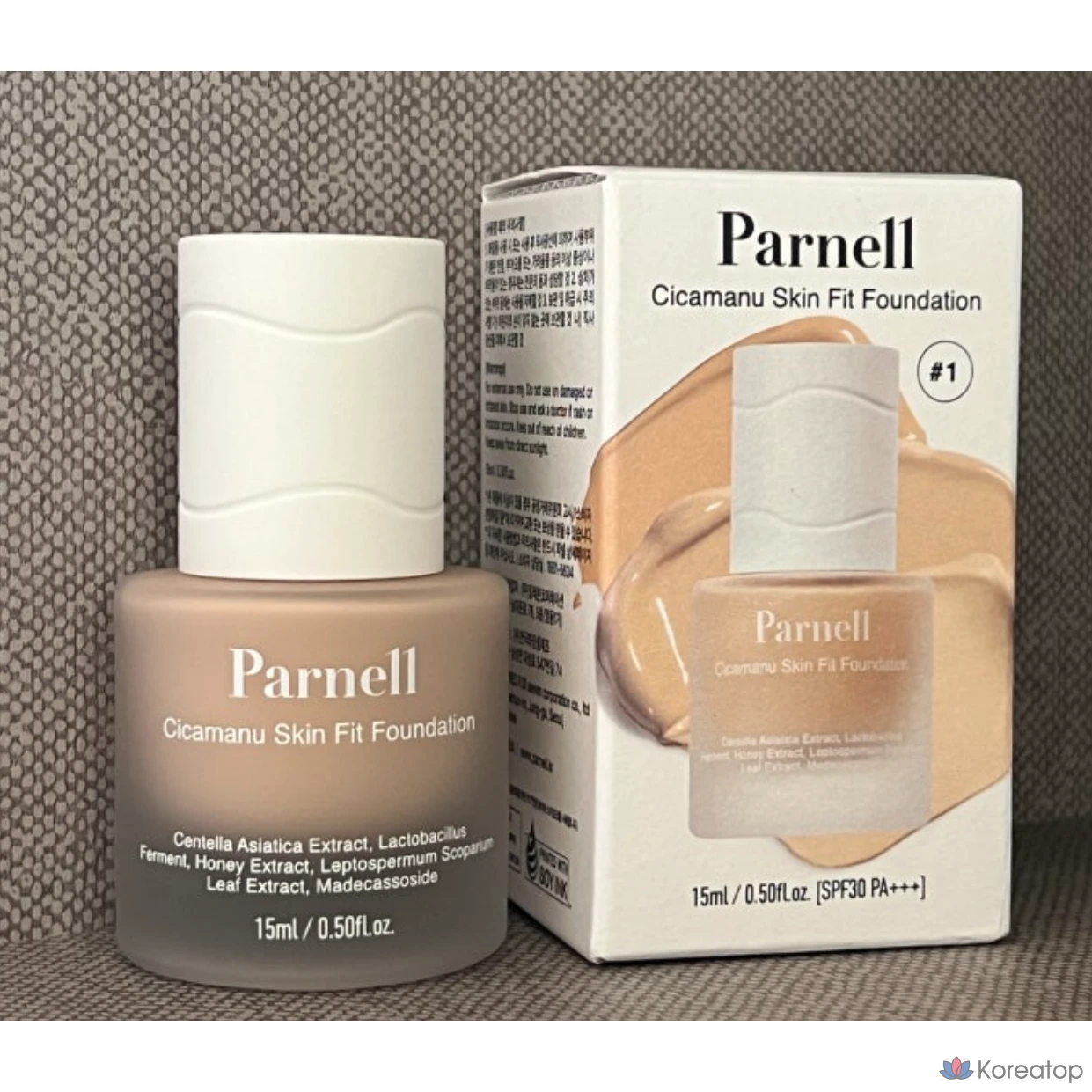 Тональный крем Parnell Cicamanu Skin Fit Foundation, оттенок № 1, светлый, цвет слоновой кости, 1 шт.