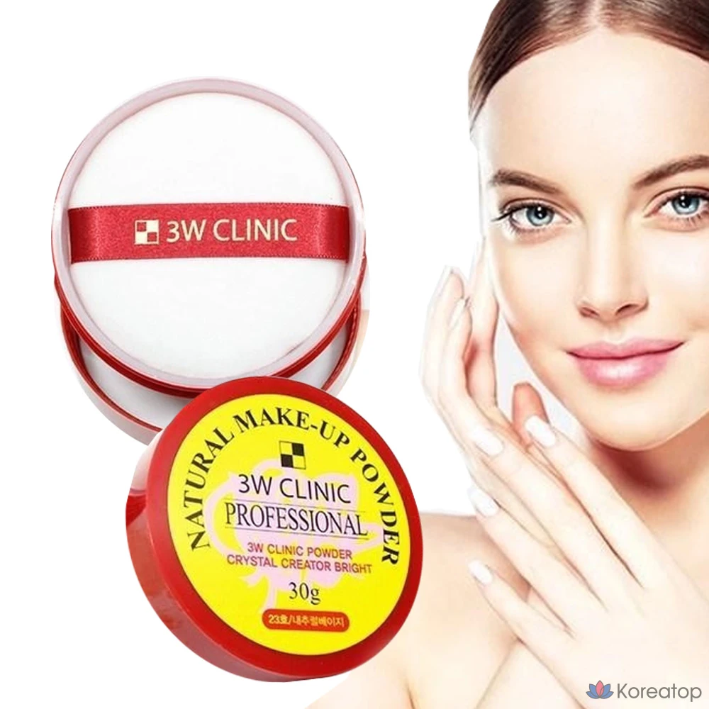 Профессиональная натуральная пудра для макияжа 3W Clinic, 30 г, цветная, 1 шт.