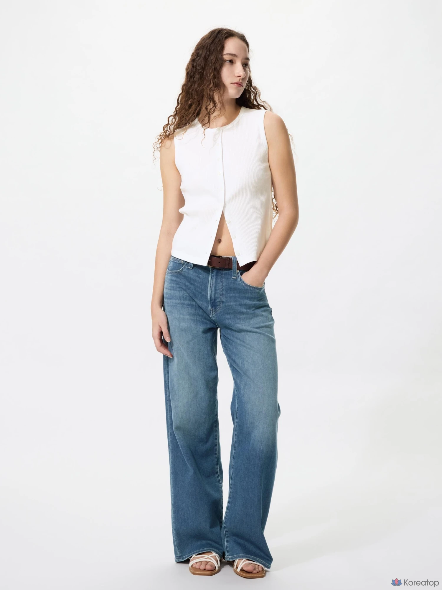 Топ без рукавов Uniqlo Front Open Shell Top T