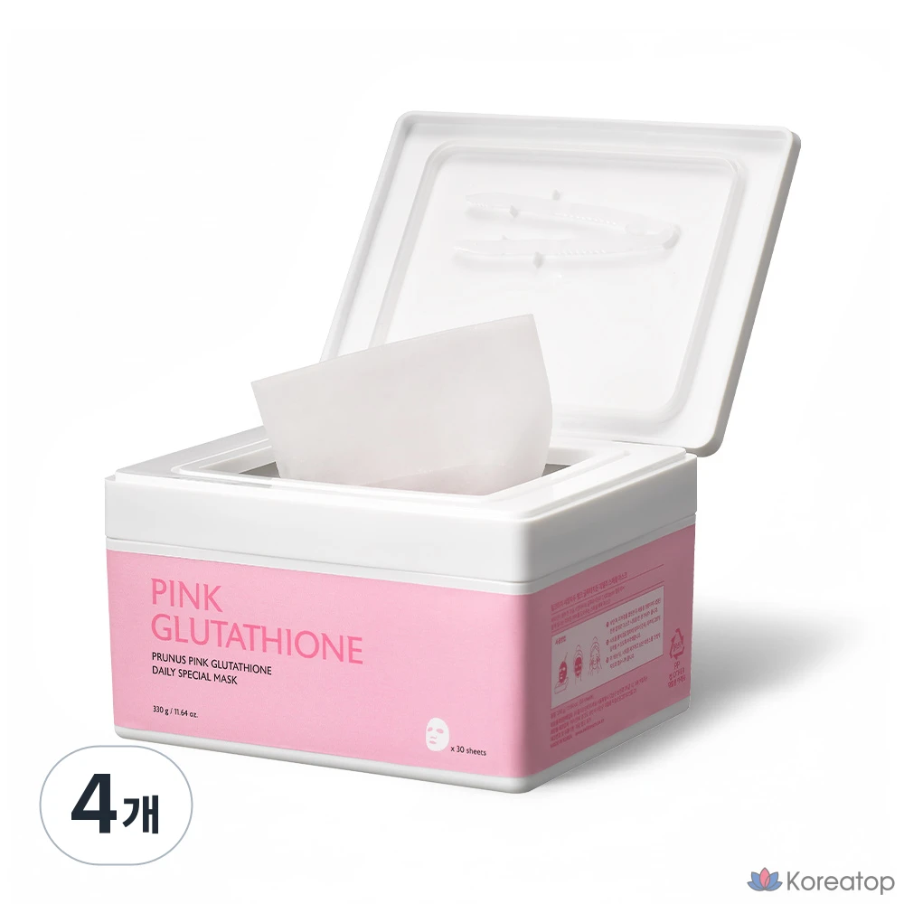 Набор из 4 и 30 масок Milk Touch Western Plum Antioxidant Whitening Glutathione Radiance Pink Mask Pack с антиоксидантами, отбеливающим эффектом и глутатионом.