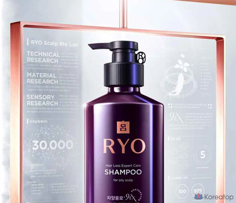 Шампунь Ryo Jayangyunmo 9EX для чувствительной кожи головы, 400 мл, 1 шт.