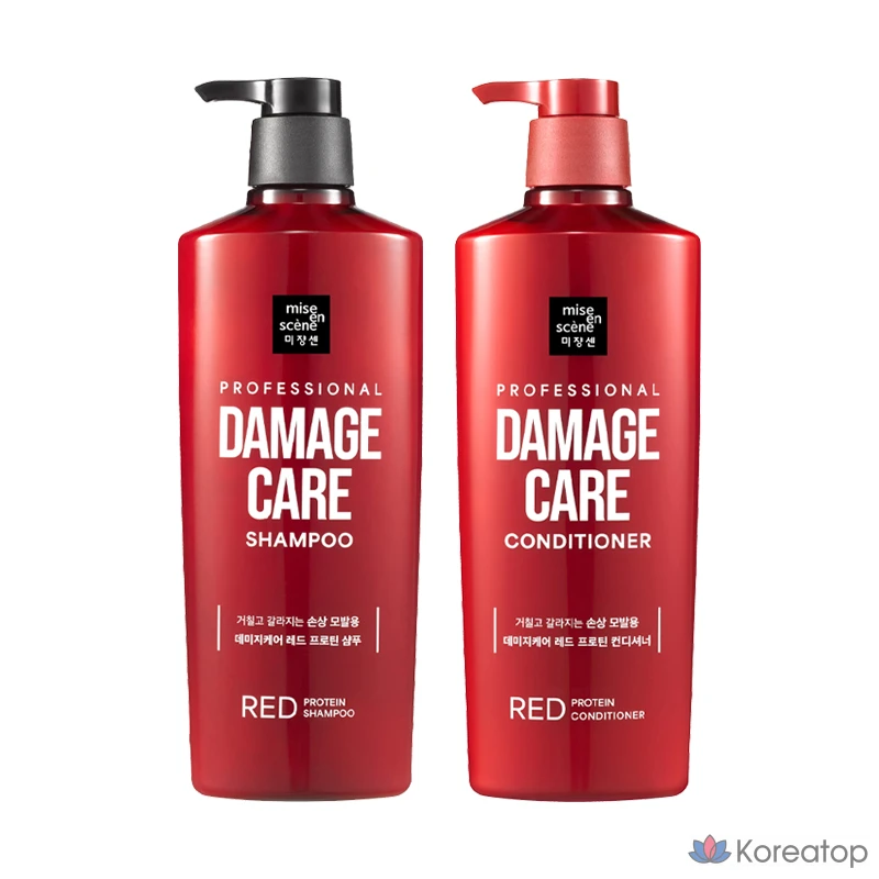 Набор шампунь и кондиционер Mise en Scene Damage Care Red Protein, 680 мл, 1 комплект.