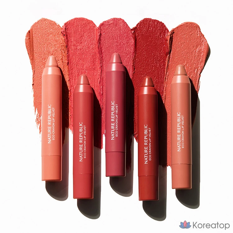 Помада-карандаш Nature Republic By Flower Eco Crayon Lip Velvet, оттенок 02 Pink Breeze, 1 шт.