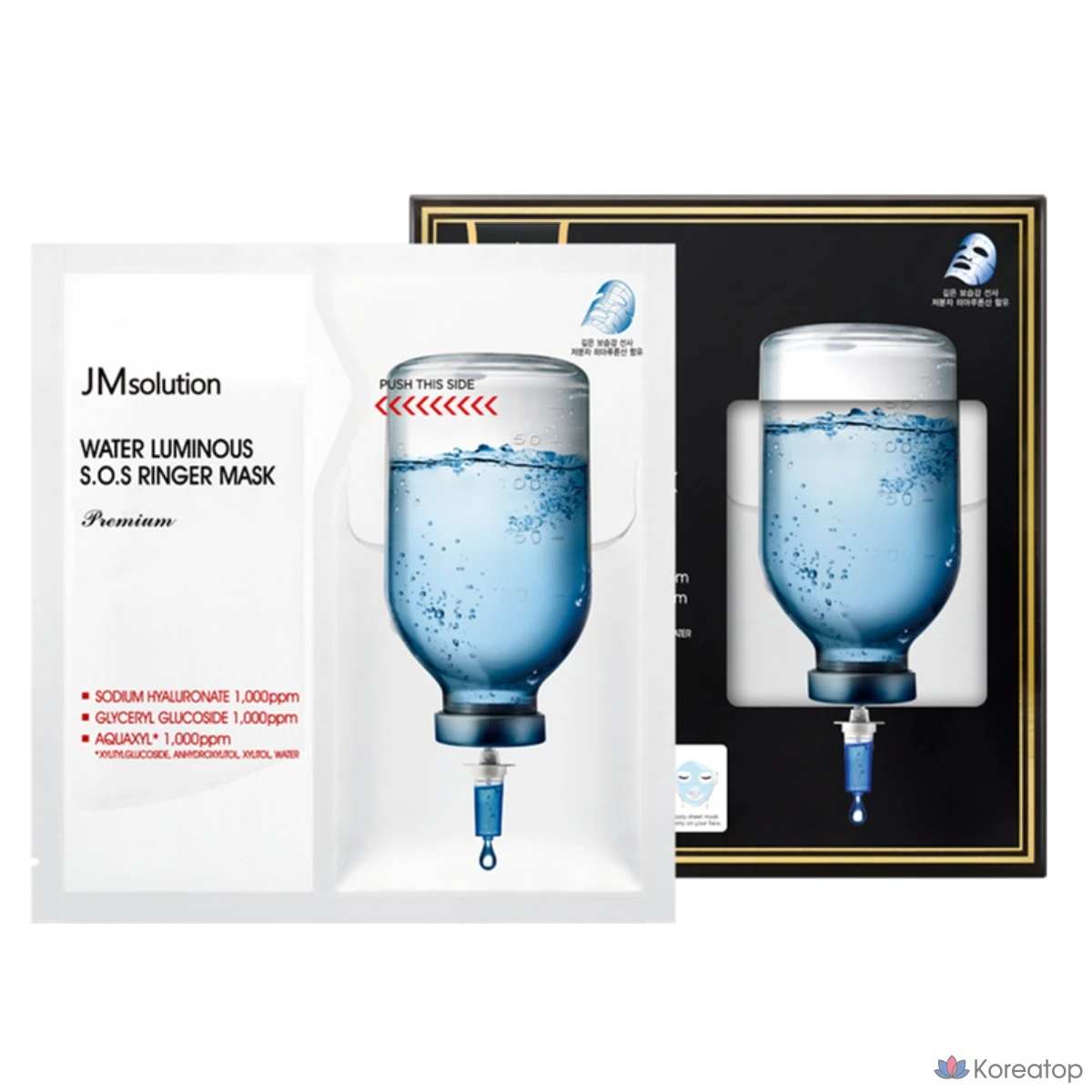 Набор защитных масок JM Solution Water Glow SOS Ringer Mask Pack Premium, 5 штук, 1 упаковка.