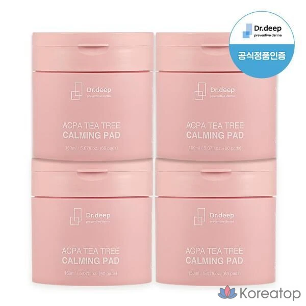 Косметические подушечки Dr. Deep Alpha с маслом чайного дерева, 4 шт.