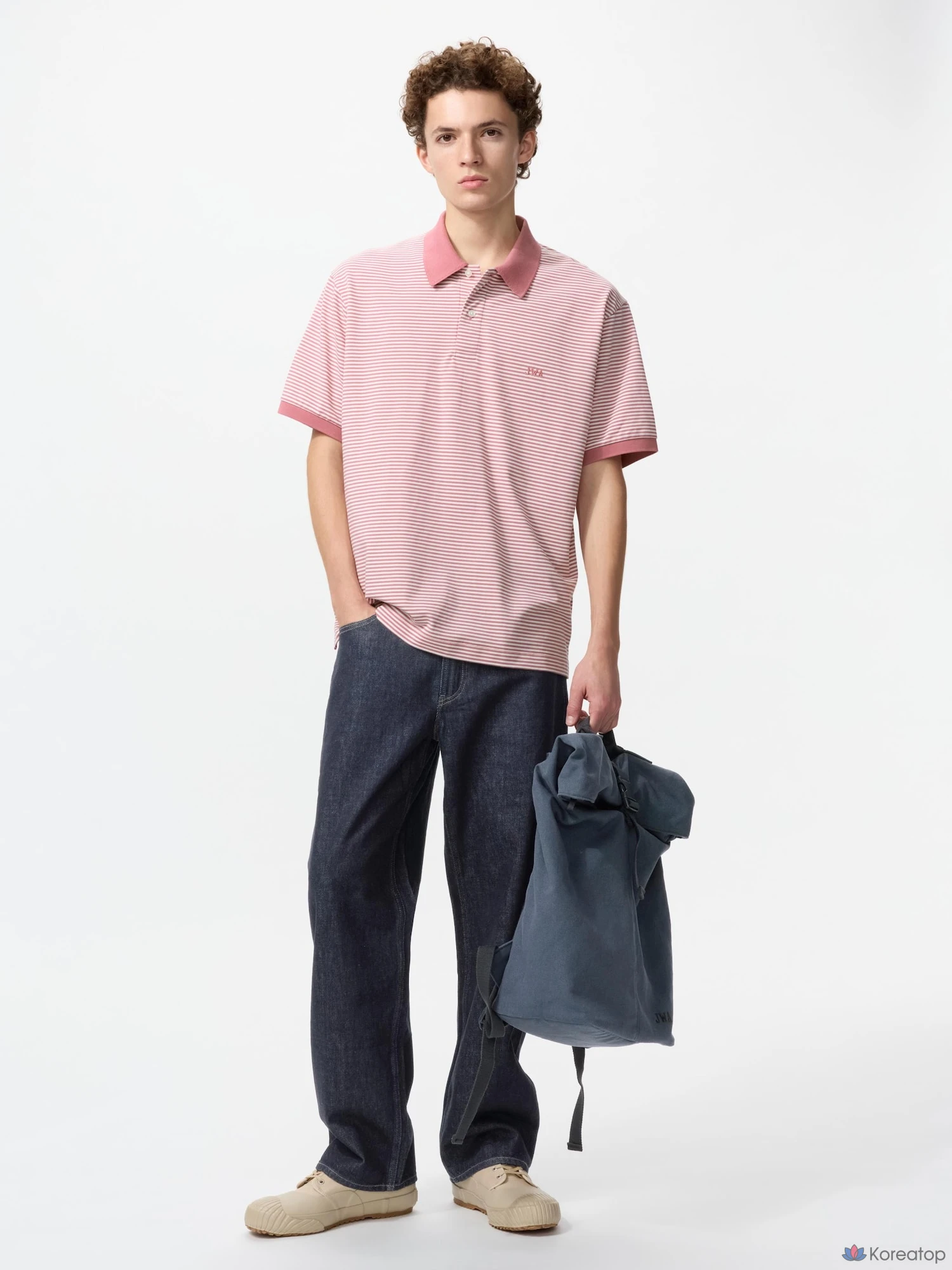 Поло Uniqlo Dry Pique Striped Polo Shirt (Narrow)
