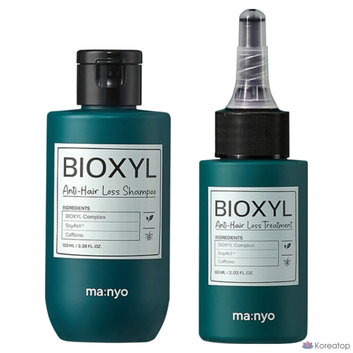 Набор Manyo Factory Bioxyl: дорожный шампунь 100 мл + средство для ухода 60 мл, 2 набора.