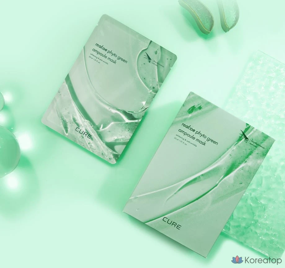 Тканевая маска для лица KIM JEONG MOON Aloe La Sens Roe Cure Realoe Phyto Green Ampoule Mask, 50 шт., фото 5