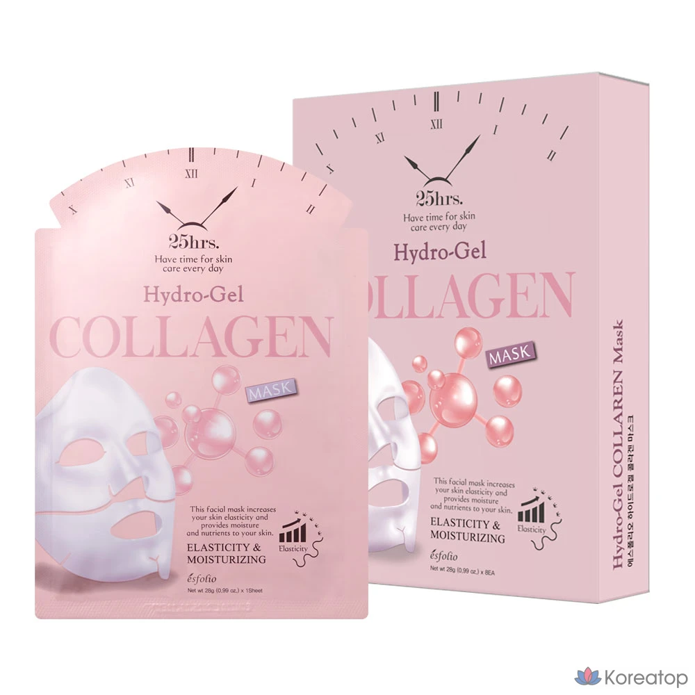 Набор из 16 увлажняющих коллагеновых гидрогелевых масок Esfolio, 2 упаковки по 8 штук.