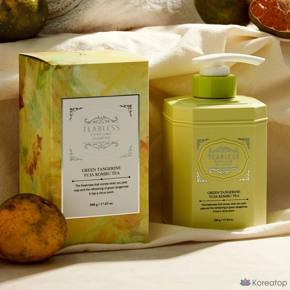 Парфюмированный шампунь TEABLESS против выпадения волос Combuti с зеленым мандарином и юдзу, 500 г, 1 упаковка.