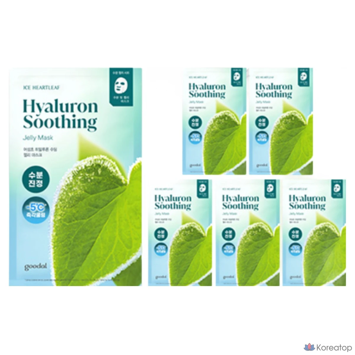 Успокаивающая гелевая маска Goodal Eoseongcho с гиалуроновой кислотой, 1 упаковка, 5 штук.