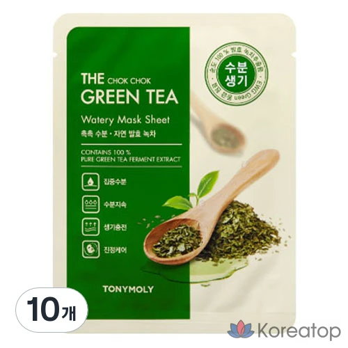 Тканевая маска для лица Tony Moly The Chok Chok Green Tea Moisture Mask, 10 шт.