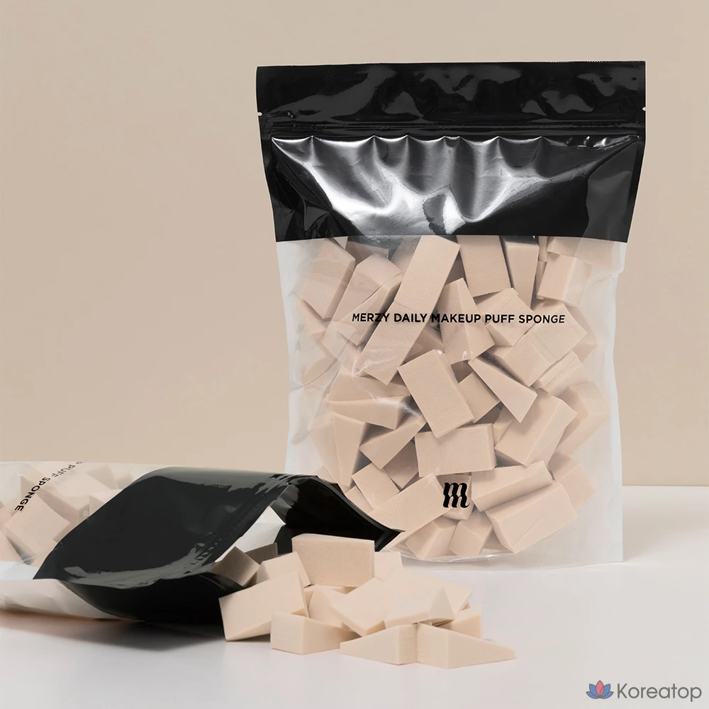 Набор треугольных спонжей для ежедневного макияжа MERZY Daily Makeup, 100 шт., 1 шт.
