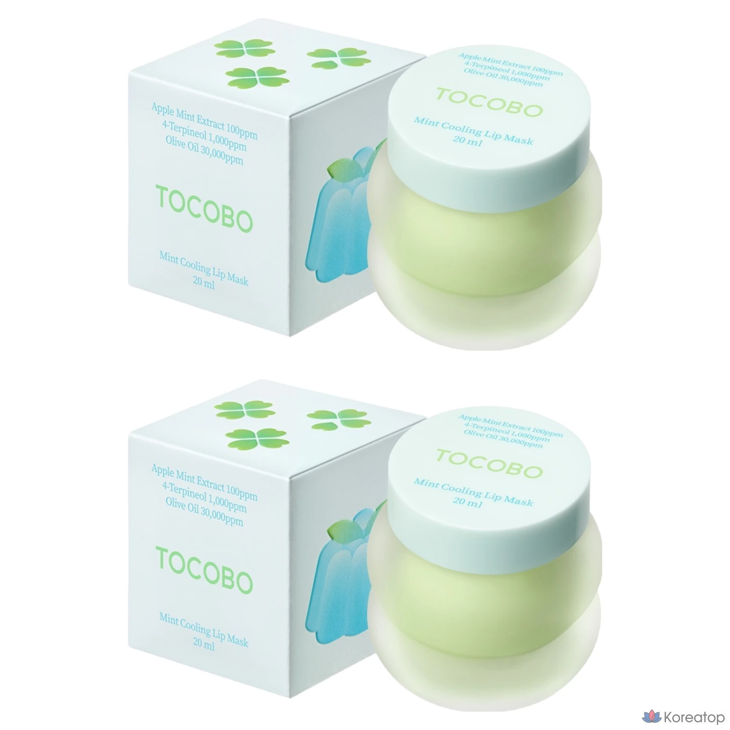 Бальзам для губ Tocobo Mint Cooling Lip Mask, оттенок Mint Cooling, 20 мл, 2 шт.