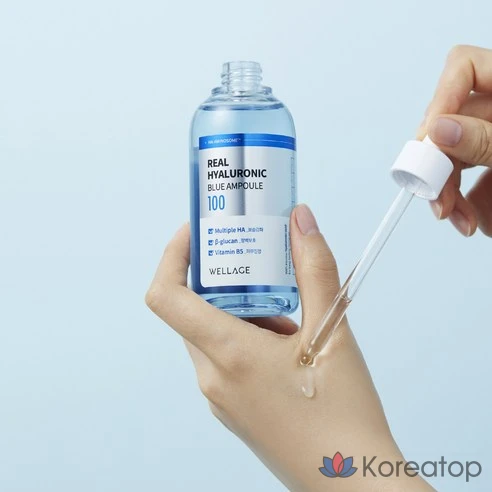 Wellage Real Hyaluronic Blue Ampoule  100 мл + 75 мл