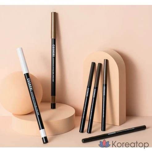 Гелевый карандаш для глаз Cosnori Superproof Fitting 02 Черно-коричневый