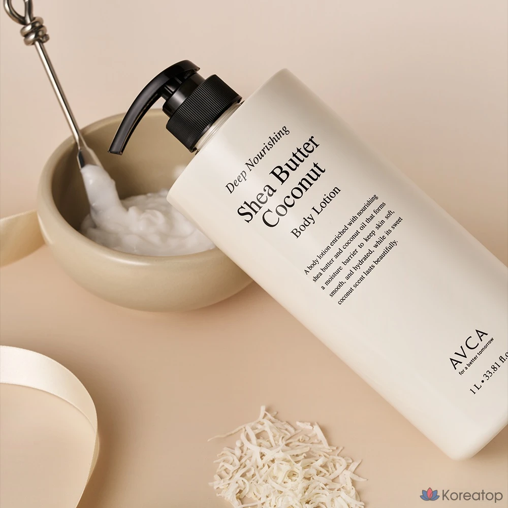 Питательный лосьон для тела AVCA с маслом ши и кокосом, 1 шт., 1 л