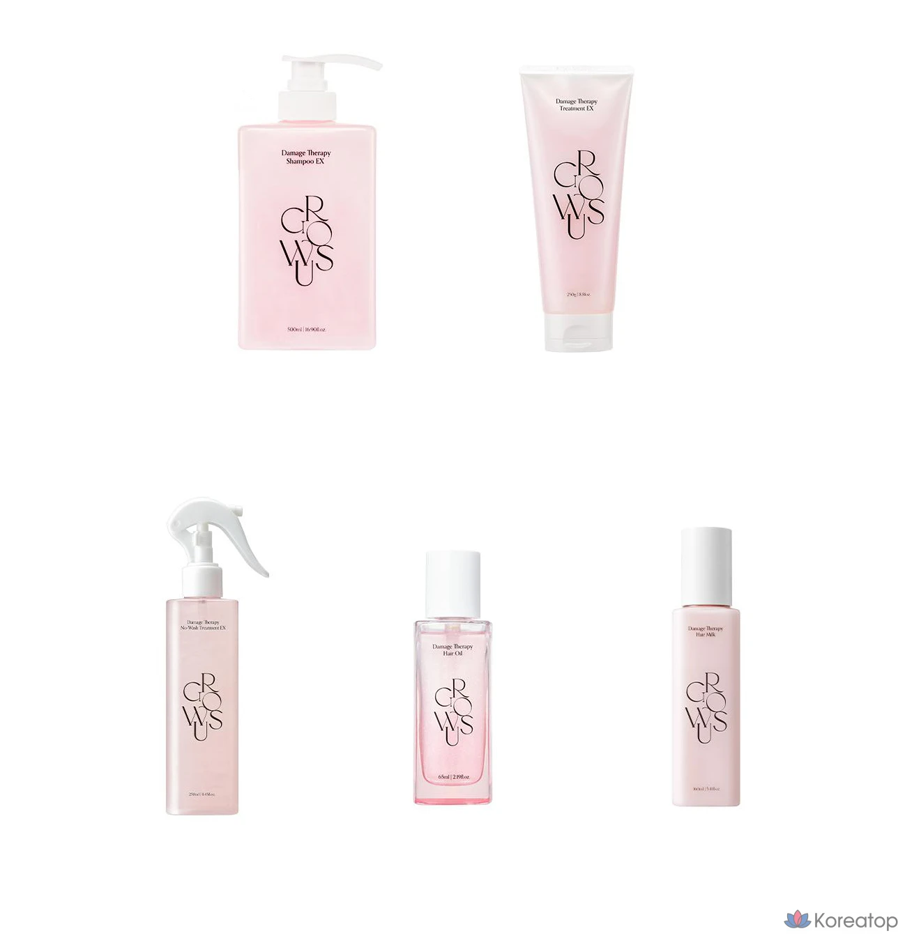 Шампунь Growus Damage Therapy с ароматом розы, 500 мл, 1 упаковка.