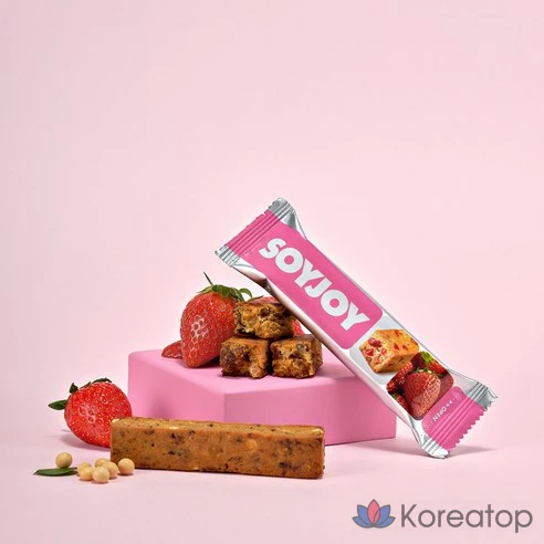 Батончик Soyjoy Клубника с высоким содержанием белка и клетчатки, без глютена