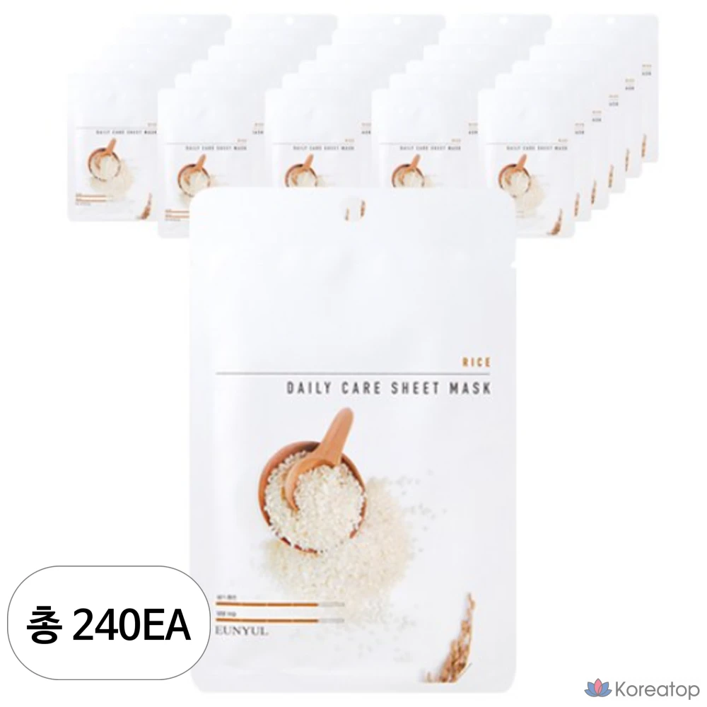 Тканевые маски для ежедневного ухода за кожей Eunyul Rice, 1 упаковка, 240 штук.