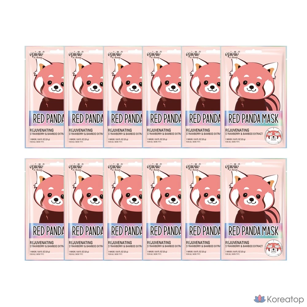 Набор масок Epielle с изображением красной панды, 12 штук, 1 упаковка, фото 3