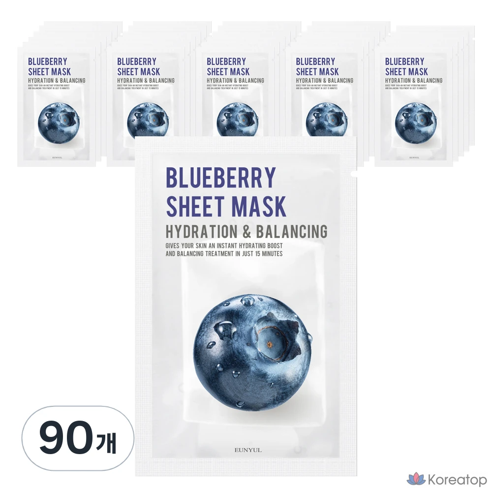 Маска для лица Eunyul Purity Blueberry Mask Pack, 1 упаковка, 90 листов