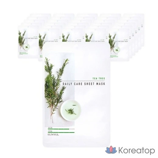 Тканевая маска для лица Eunyul Silver Tea Tree Daily Care, 1 упаковка, 300 листов