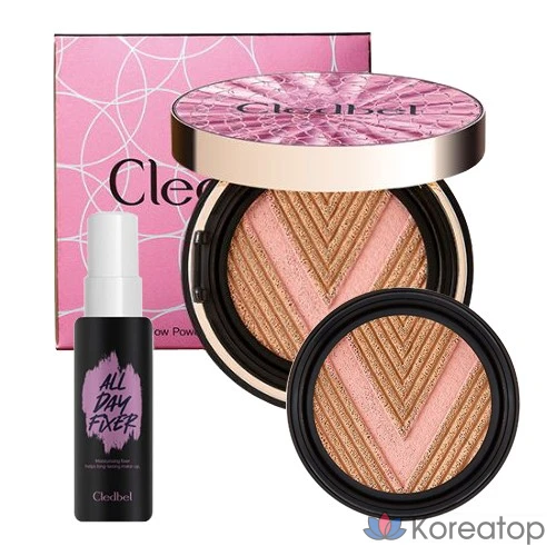 Тональный крем Cledbel Glow Power Lift V (№ 23, № 21) 13 г + сменный блок фиксатора 50 мл, розовый (№ 21), 1 шт.