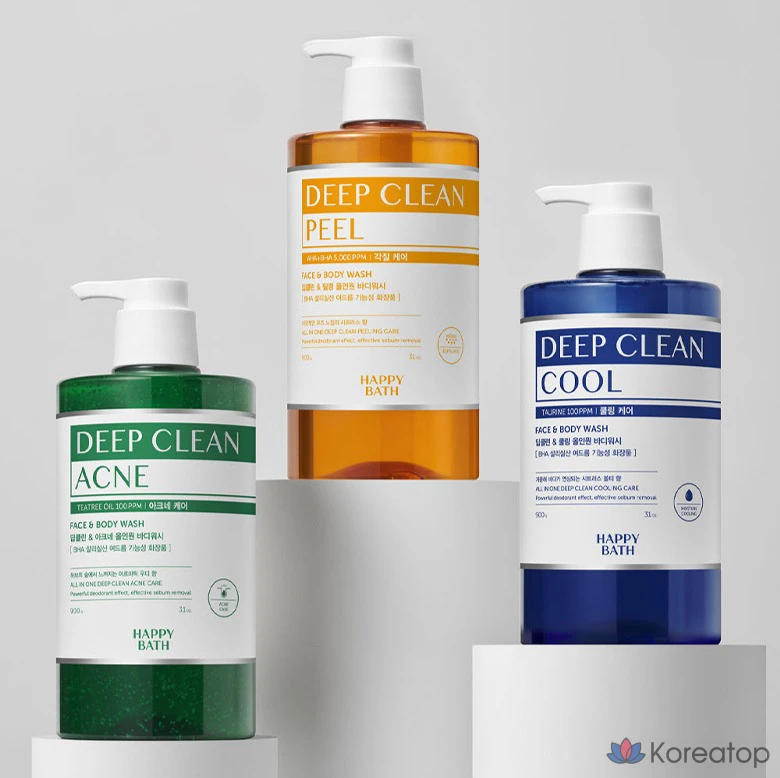 Гель для душа Happy Bath Deep Clean Ahava Exfoliating All-in-One с отшелушивающим эффектом, аромат цитруса и юзу, 900 г, 1 шт.