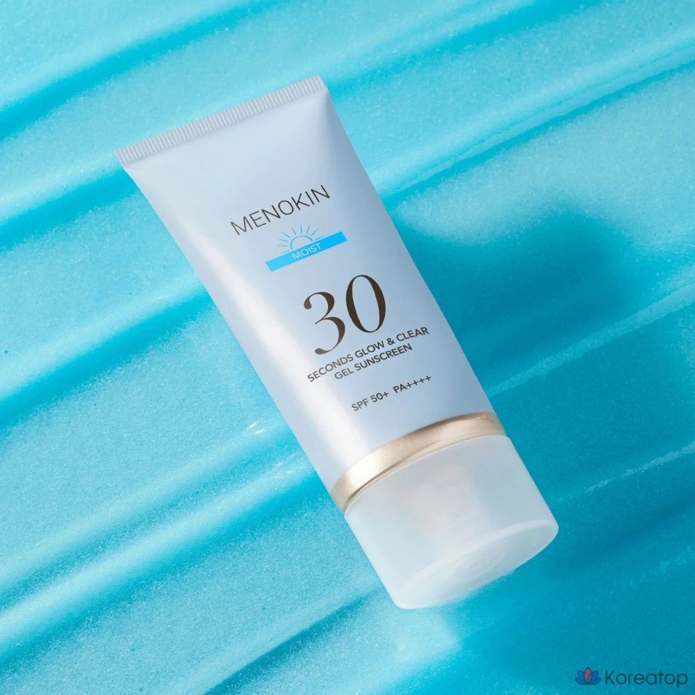 Увлажняющий солнцезащитный гель MENOKIN 30-Second Glow & Clear SPF50+ PA++++, 50 мл, 1 шт.