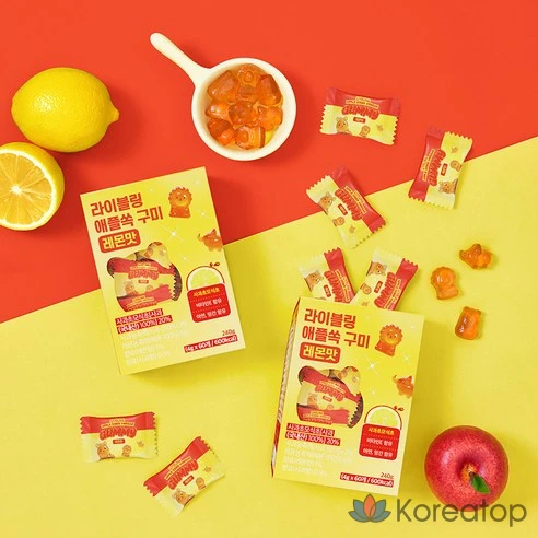 Желейные таблетки с яблочным уксусом Asabi Vitamin Jelly Libling Applessok Yellow, 240 г