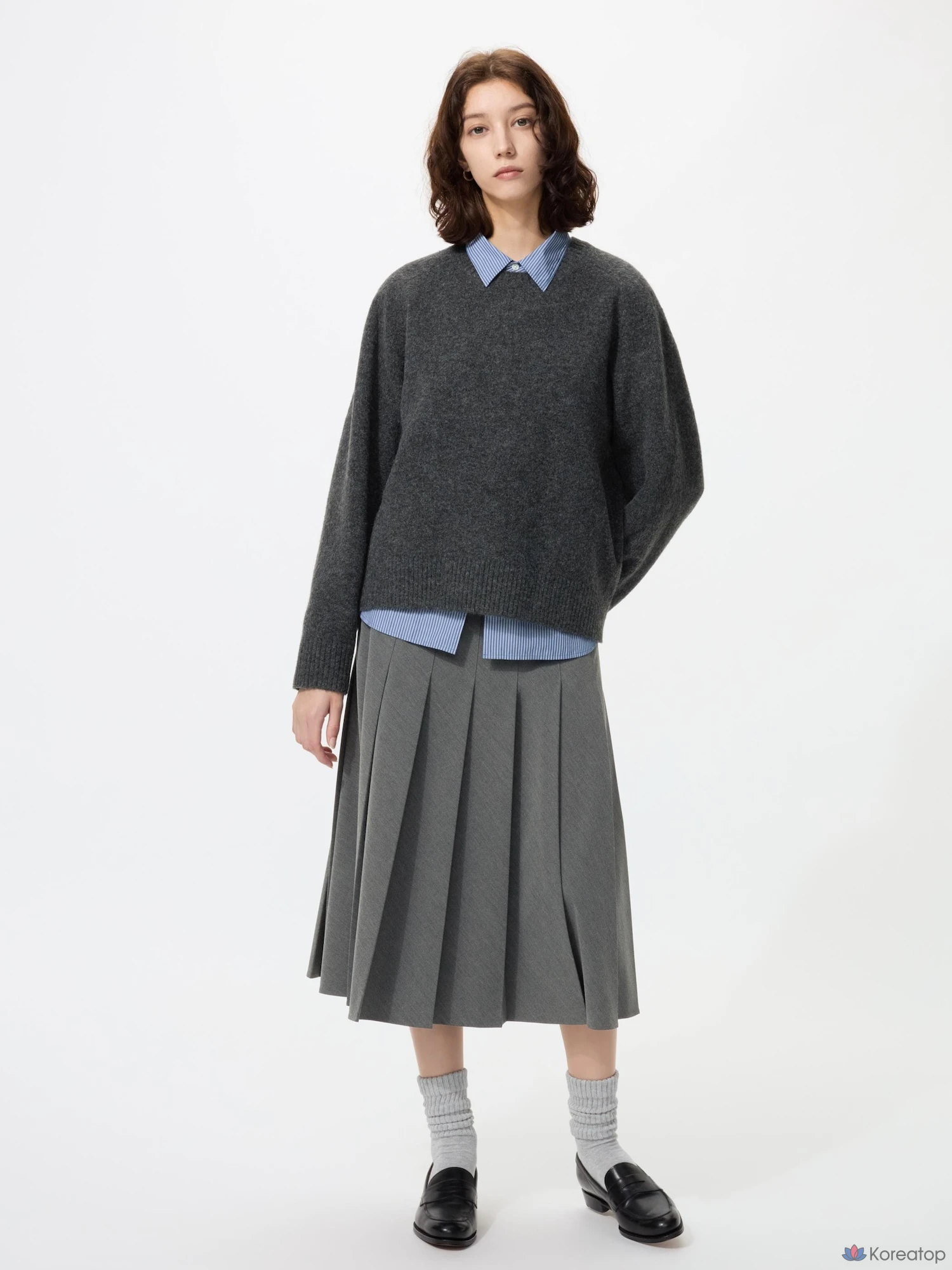 Юбка Uniqlo Wide Pleated Midi Skirt, длина 69-73 см
