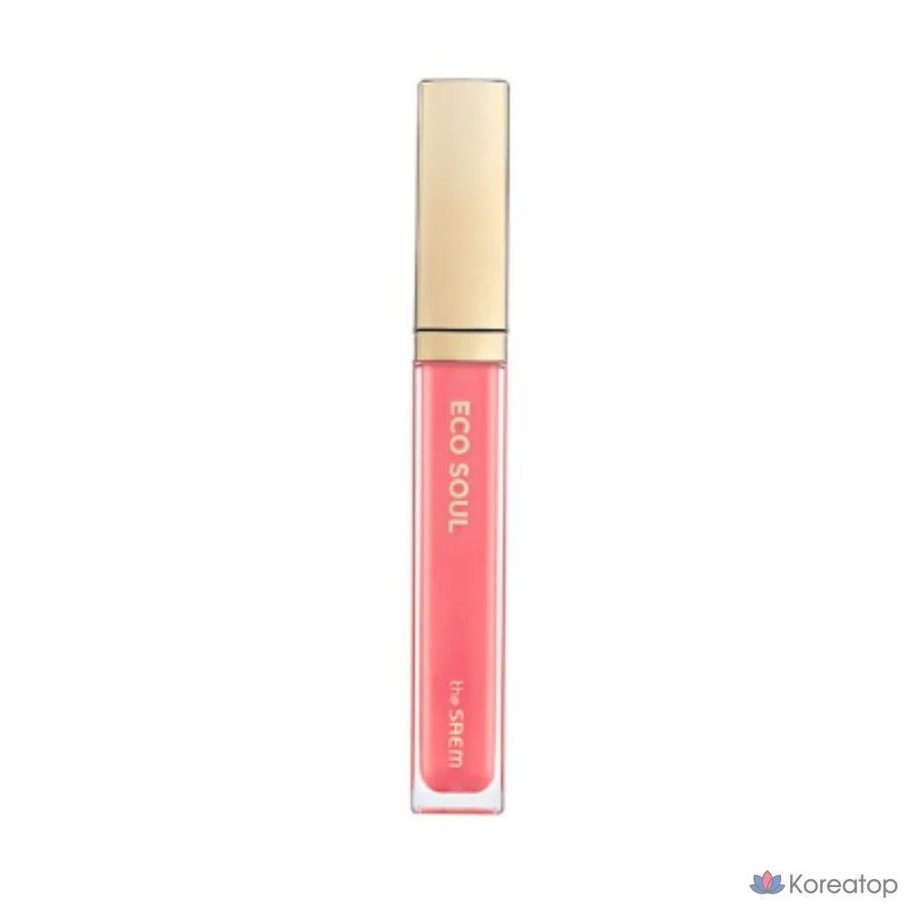 Блеск для губ The Saem Eco Soul Shine, 3,4 г, PK01, розовый (сахарно-розовый), 1 шт.