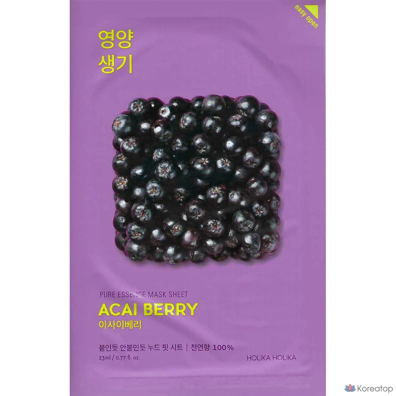 Маска-салфетка Holika Holika Pure Essence Mask Sheet Acai Berry, 100 листов.