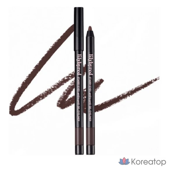 Гелевая подводка для глаз Lilybyred Starry Eyes Nine to Nine, 0,5 г, 18 оттенков, дымчато-коричневый, 1 шт.