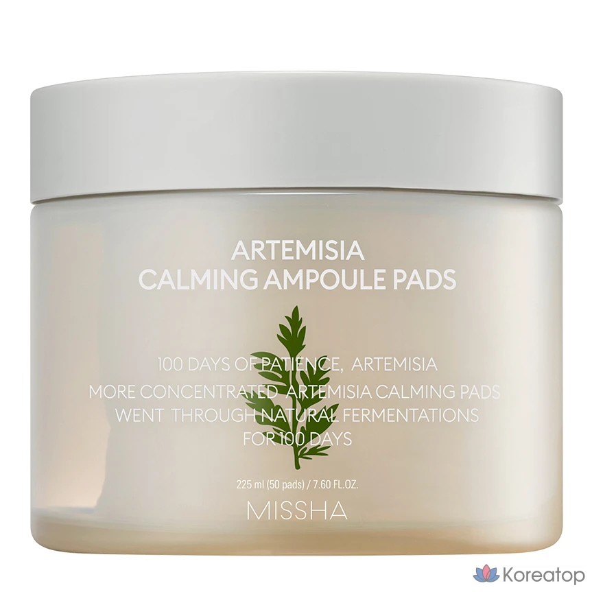 Успокаивающие ампуловые подушечки Missha Artemisia, 225 мл, 1 шт., 50 штук