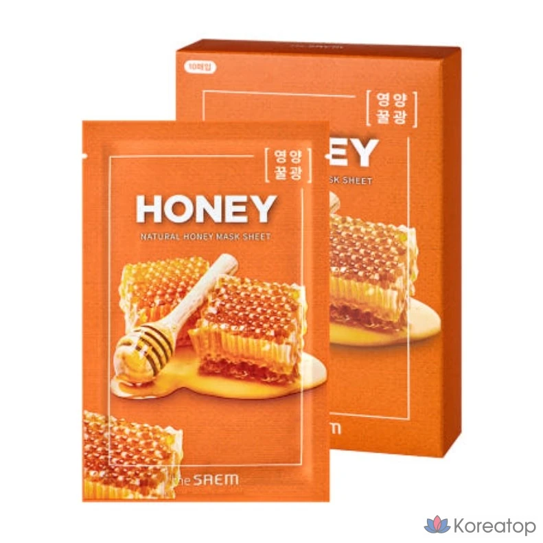 Натуральная тканевая маска для лица The Saem (с медом), 10 штук, 4 упаковки.