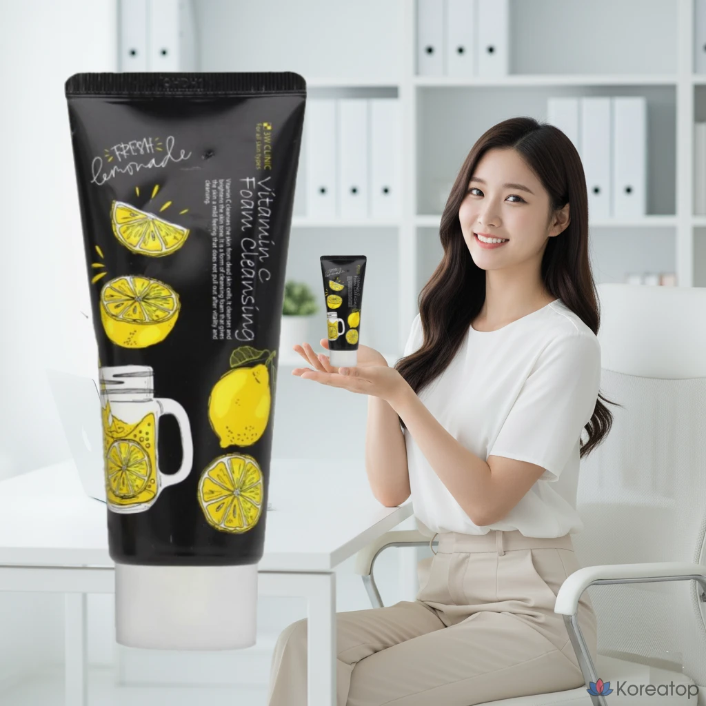 Пенка для умывания 3W Clinic с витамином С для осветления кожи и выравнивания тона, 1 шт., 100 мл