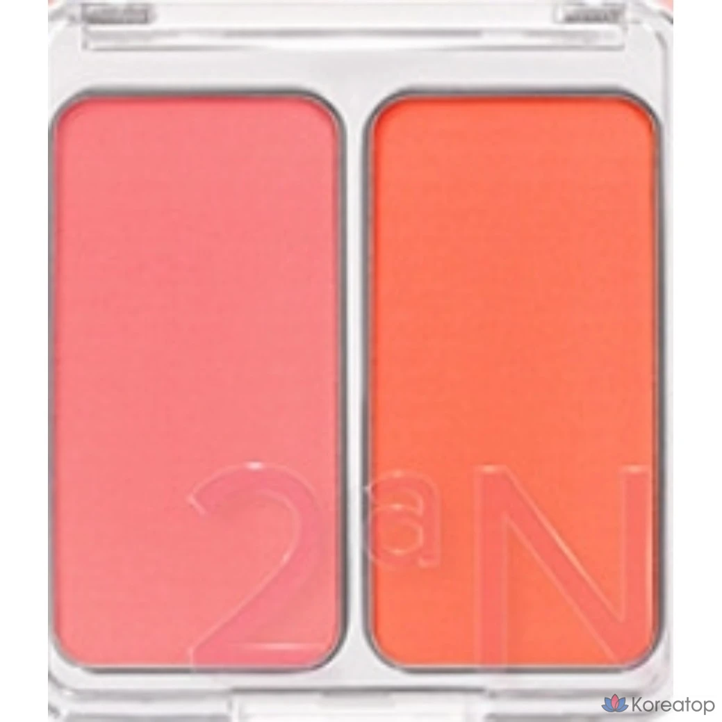 Румяна 2an Dual Cheek Blusher, оттенок Hot Living Coral, 4.4 г, 1 шт.
