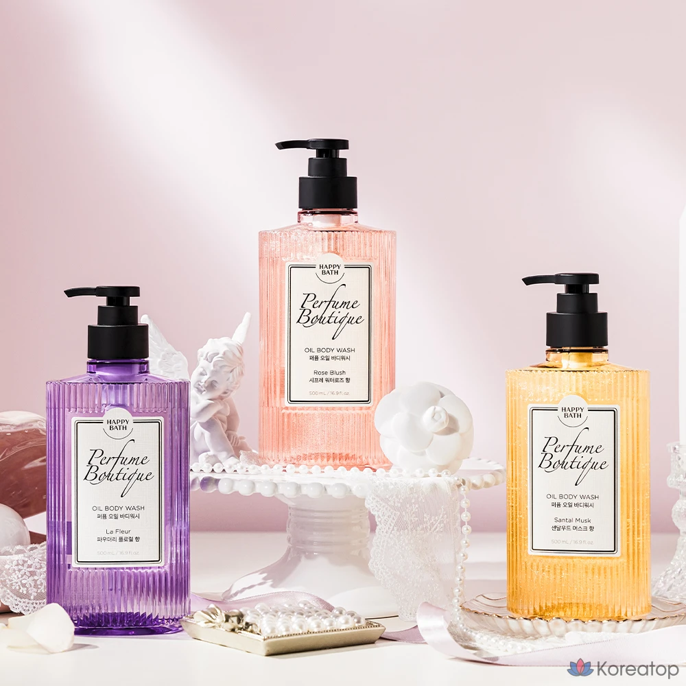 Парфюмерное масло для тела Happy Bath Perfume Boutique, сандаловое дерево и мускус, 500 мл, 1 шт.