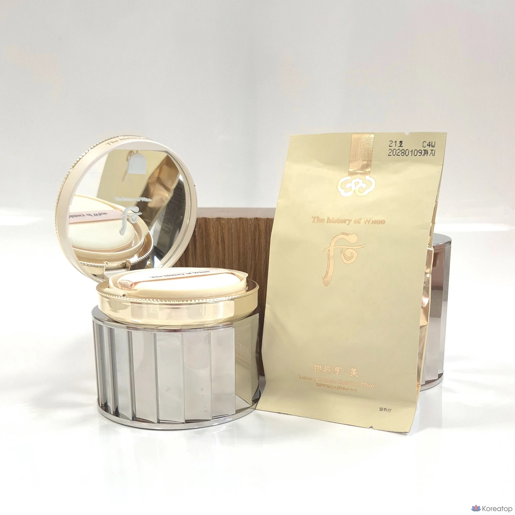 Тональный крем Whoo Gongjinhyang Mi Luxury Golden Cushion (1 основной продукт + 1 сменный блок) (№ 21, № 23), № 21, 1 шт., 15 г