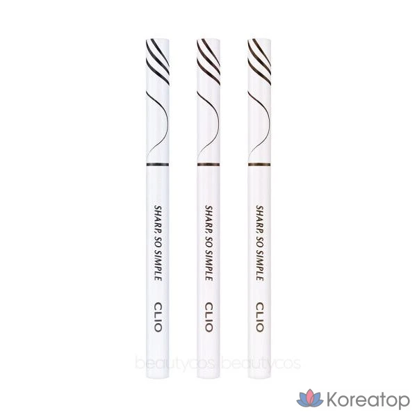 Водостойкий карандаш-лайнер Clio Sharp So Simple, Черный - 02, Коричневый, 1 шт.