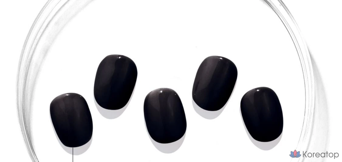 Набор гель-стрипсов для ногтей Ohora Gel Strip Nail 30-piece Set, оттенок Onyx, 30 шт.