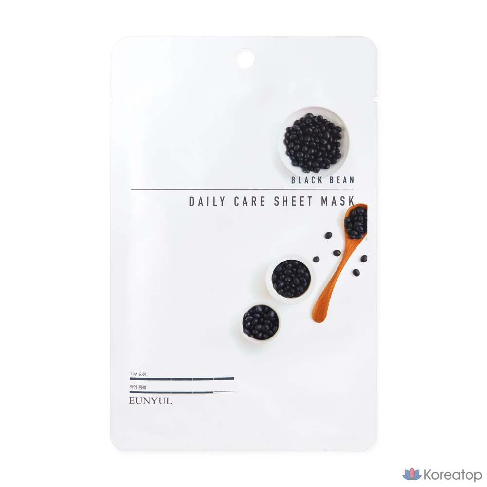 Тканевая маска для лица Eunyul Silver Black Bean Daily Care, 1 упаковка, 150 листов, фото 2