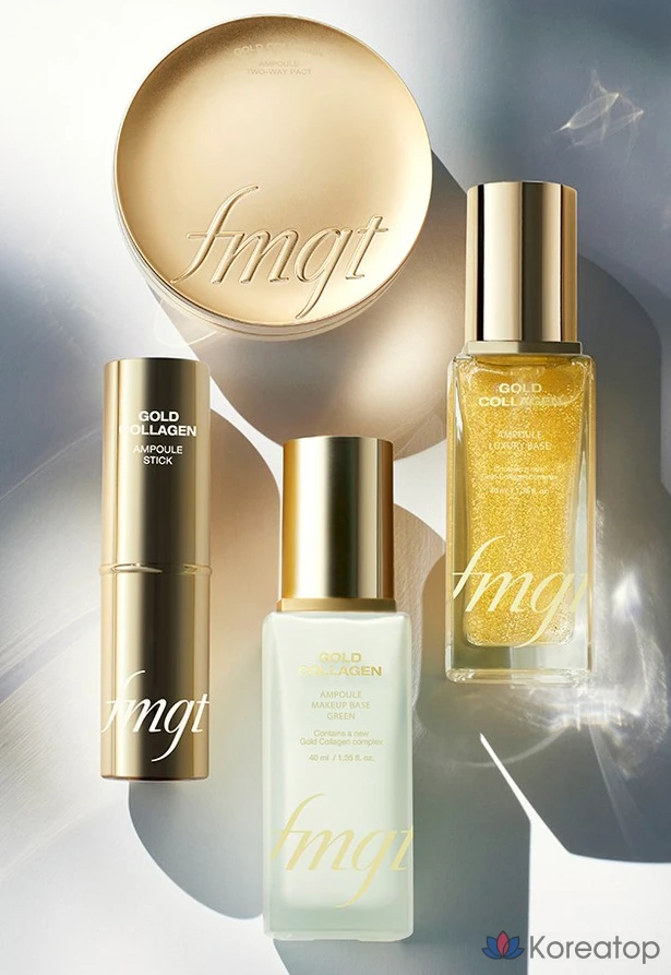 База под макияж FMGT Gold Collagen Ampoule, 40 мл, 02, зеленая, 1 шт.