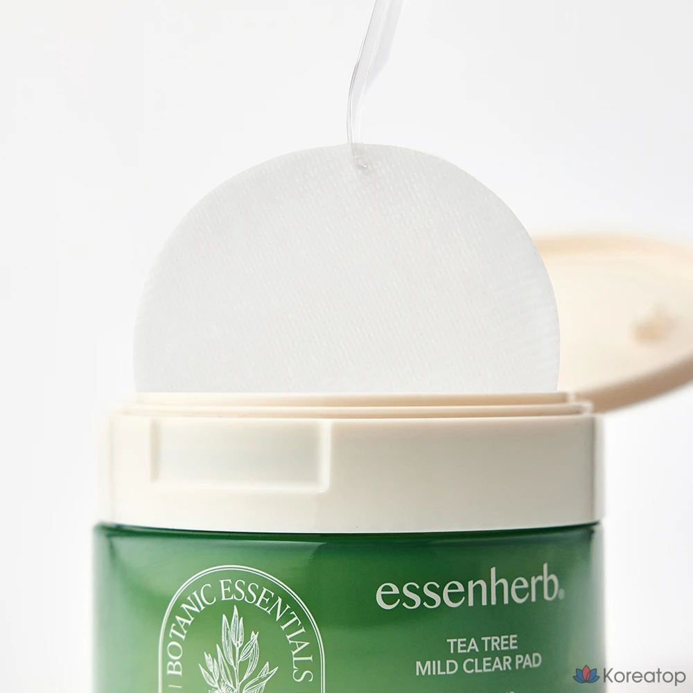 Прозрачные ватные диски EssenHerb с маслом чайного дерева, 160 г, 1 упаковка, 60 листов.