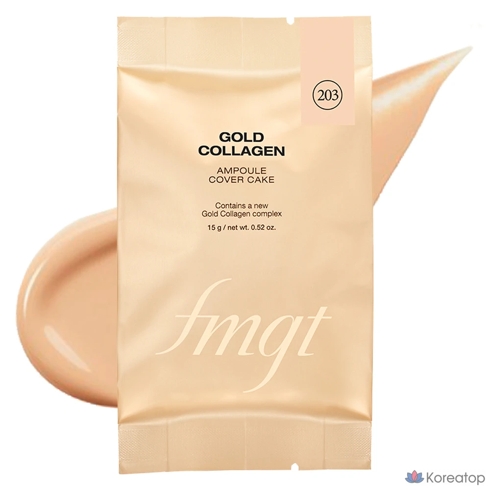 FMGT The Face Shop New Gold Collagen Cover Cake Refill 15g, 203 Natural Beige, 1 шт.